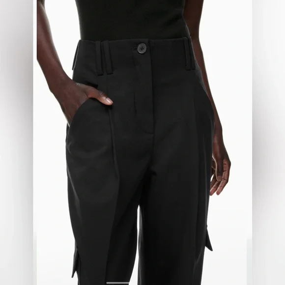 Aritzia Babaton Rojo Cargo Pant Black Size 6 Relaxed wool twill cargo pants - Picture 6 of 14